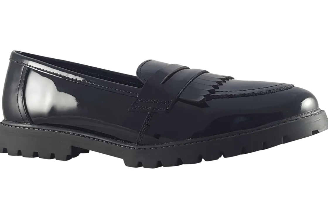 Term Footwear Junior Girls | Senior Girls<Willow Black Girls Leather School Shoes