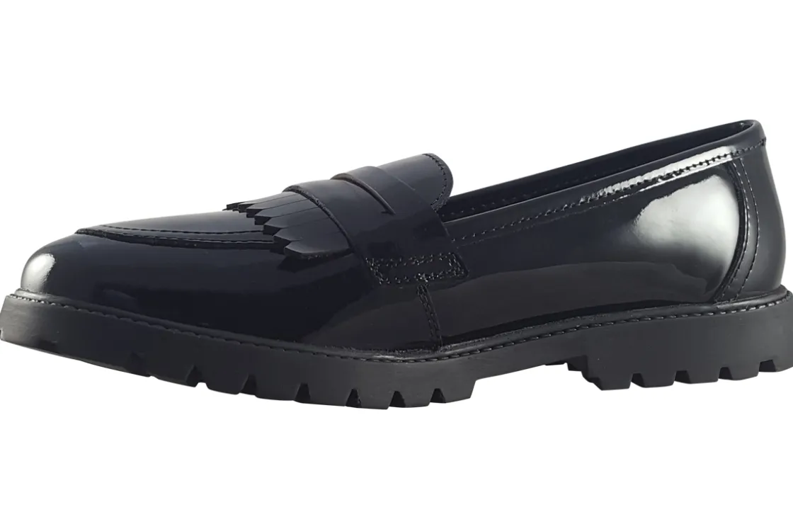 Term Footwear Junior Girls | Senior Girls<Willow Black Girls Leather School Shoes