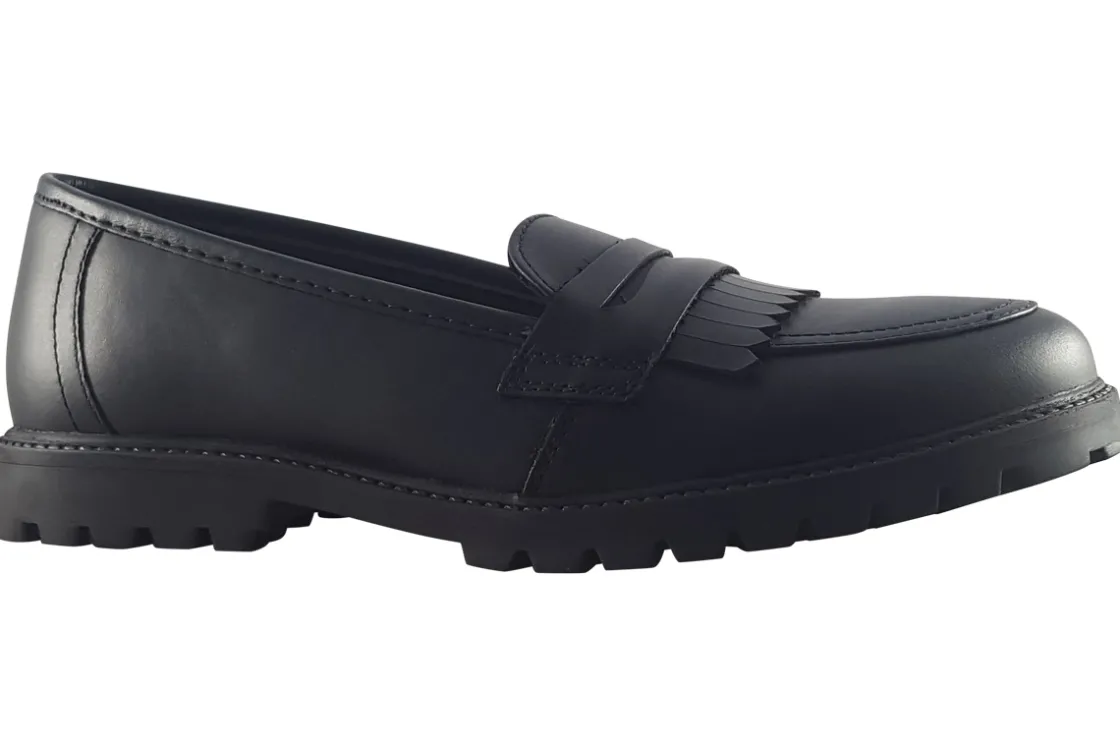 Term Footwear Junior Girls | Senior Girls<Willow Black Girls Leather School Shoes