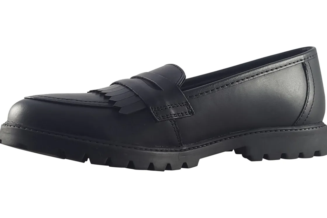 Term Footwear Junior Girls | Senior Girls<Willow Black Girls Leather School Shoes