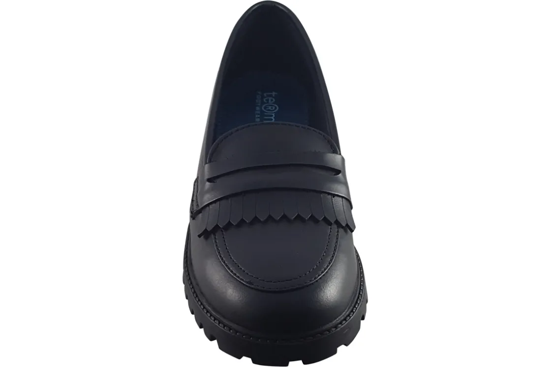 Term Footwear Junior Girls | Senior Girls<Willow Black Girls Leather School Shoes